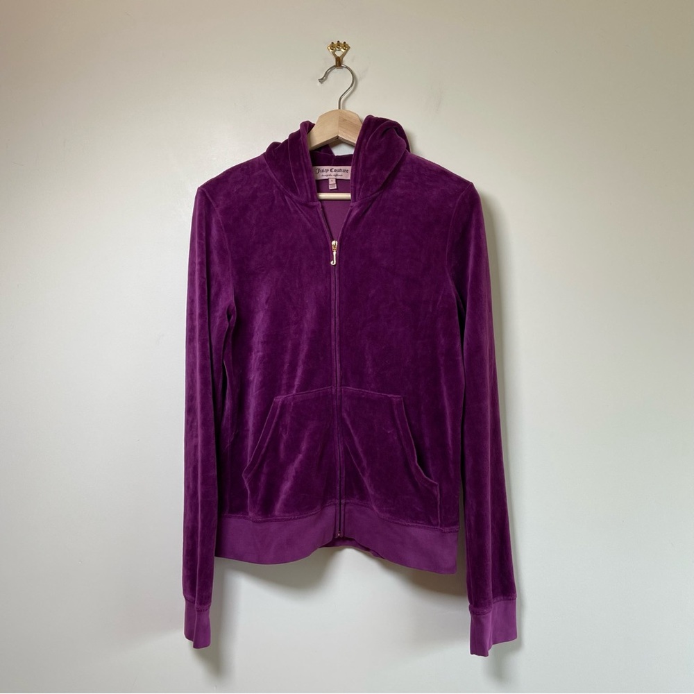 Juicy Couture Made in USA Velour Hoodie Purple Large